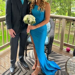 Almost New Sherri Hill Blue Prom Dress